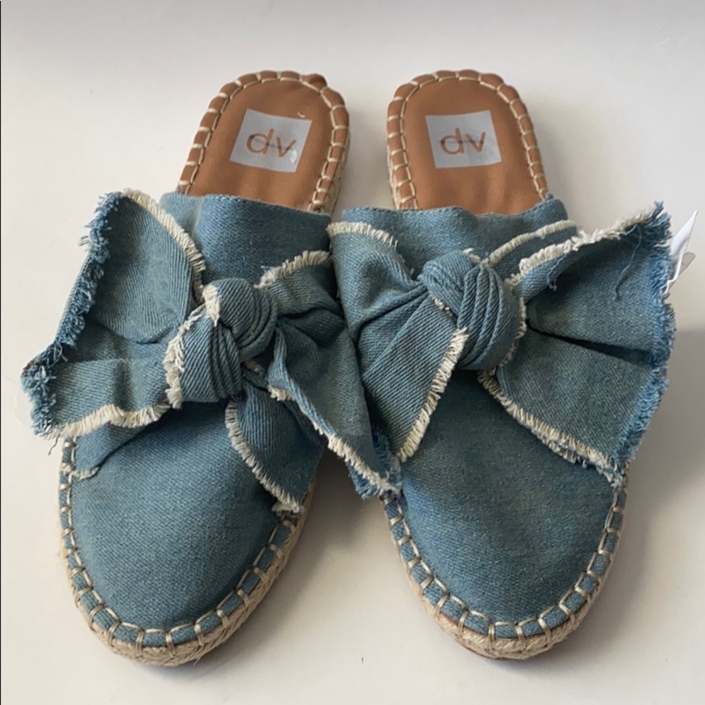 DV Chambray Bow Espadrille Flats Size 9